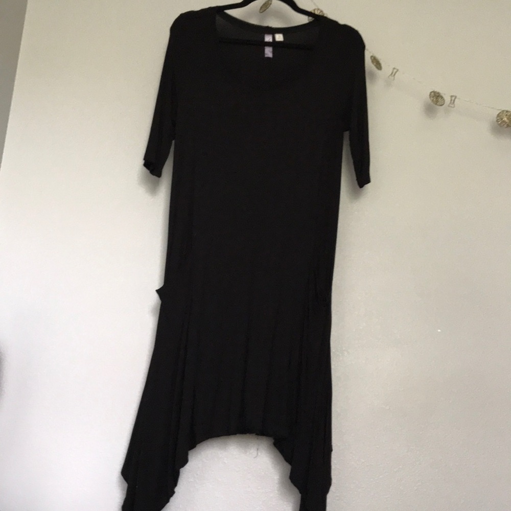 Black t shirt dress with pockets